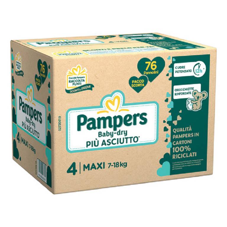 PAMPERS QUADRI BD DWCT MAXI76P